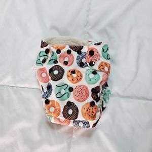 Cloth Diaper. Blueberry Diapers. Donut print. Unisex. Adjustable. Organic cotton